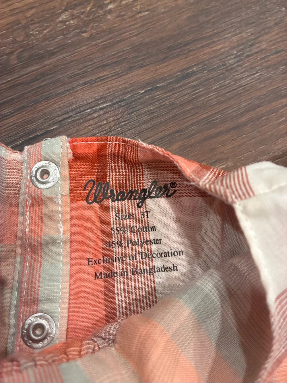 Wrangler Plaid Top Shirt Western Rodeo Cowgirl Pearl Snap Fall Outfit 3T